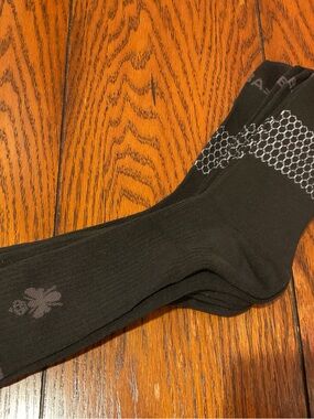 Bombas Black Men's Performance Crew Socks - Breathable Cushioning Set of 3 Pairs